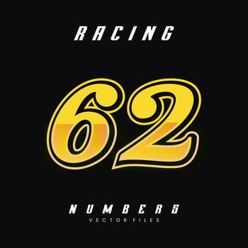Racing Number 62 Vector Design Template