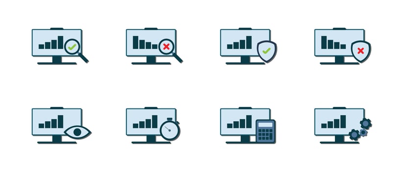 set of audit flat icon vector