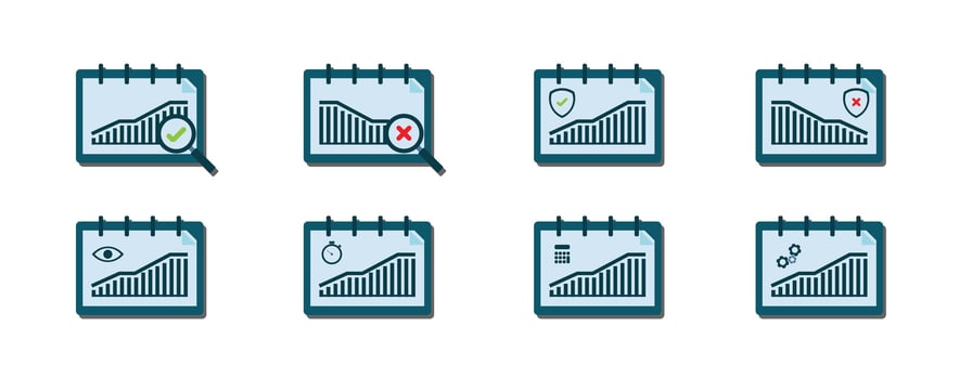 set of audit flat icon vector