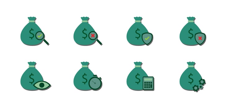 set of audit flat icon vector