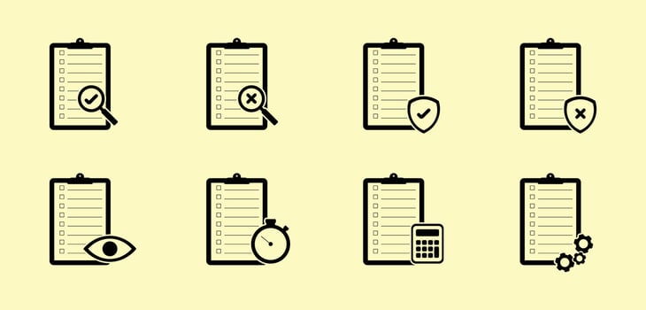 set of audit fill icon vector