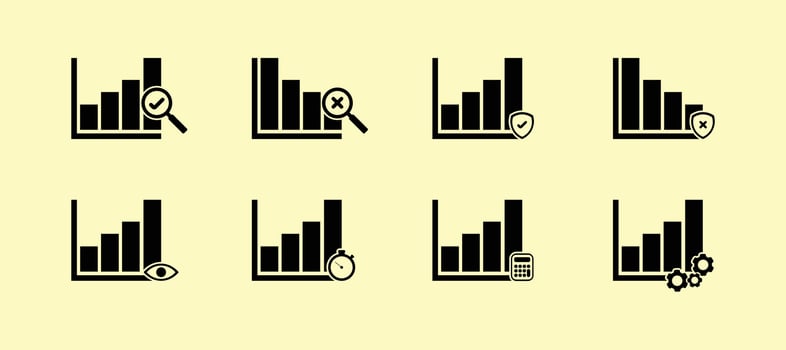 set of audit fill icon vector