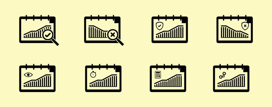 set of audit fill icon vector