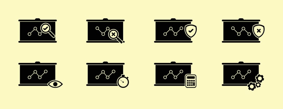 set of audit fill icon vector
