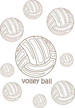 Alphabet V For Volley Ball Vocabulary School Lesson Cartoon Coloring Pages for Kids and Adult Activity vector