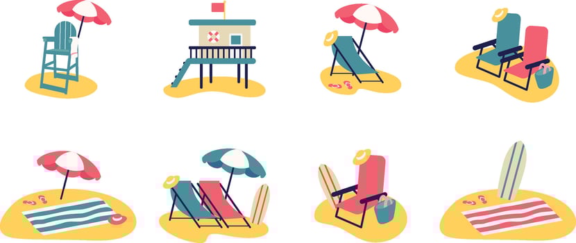 relax on the beach in summer vector