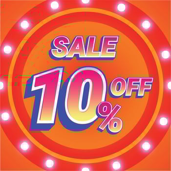 SALE 10 OFF DISCOUNT CASHBACK PROMO SUPER DEAL SPECIAL OFFER vector