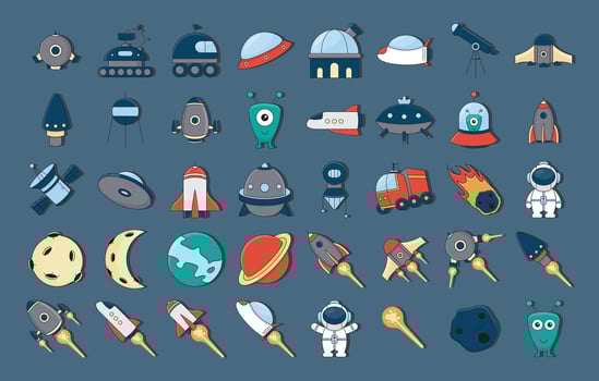 Funny Space Icon vector