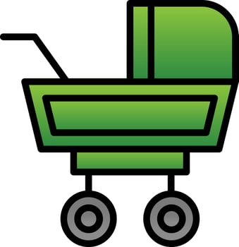 Baby Buggy Vector Icon Design