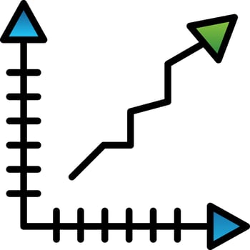 Line Chart Vector Icon Design