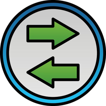 Two Way Arrow Vector Icon Design