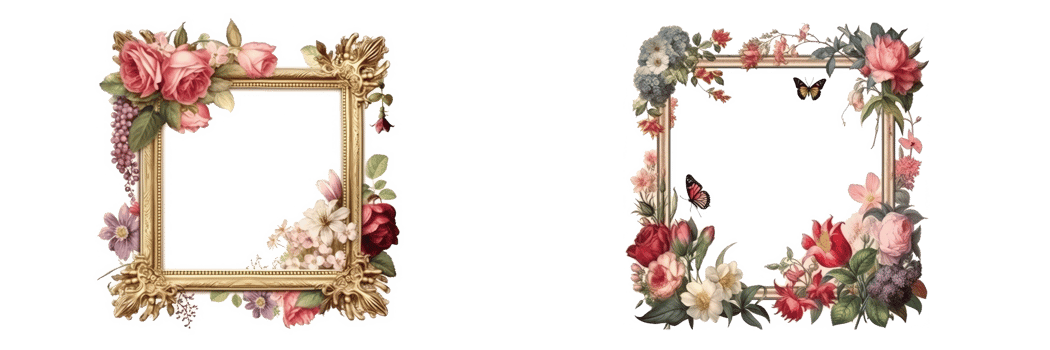 flower frame photo . AI Generated png