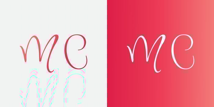 Initial Letter MC Logo with Red Gradient. MC Logo Design Template vector