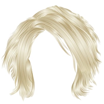 trendy woman disheveled hairs blond  colors .  beauty fashion .  realistic 3d vector