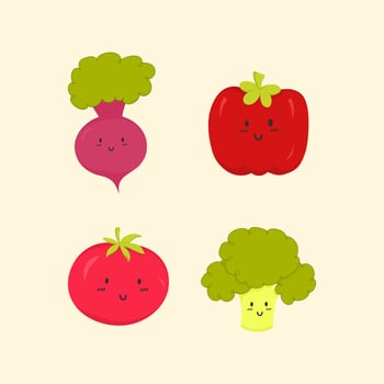 cute sticker fruit vector art illustration