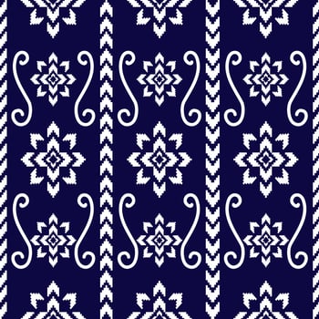 Ethnic abstract ikat art. Seamless pattern in tribal, folk embroidery, and Mexican style. Aztec geometric art ornament print.Design for carpet, wallpaper, clothing, wrapping, fabric, cover, textile vector
