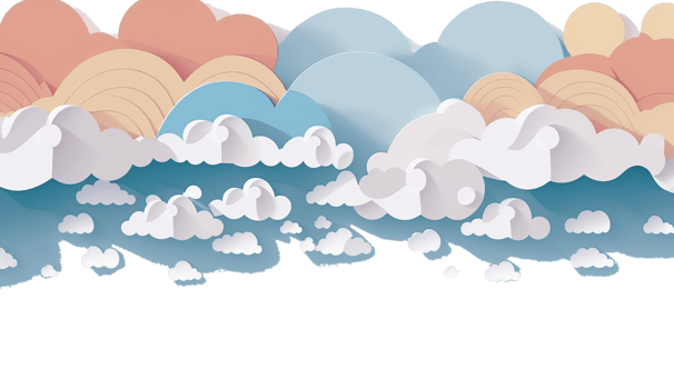 paper cut realistic cloudy background png for free. Ai Generative