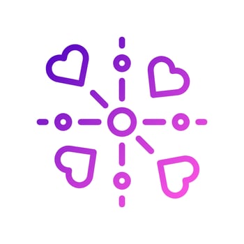 Decoration love Icon gradient purple pink style valentine illustration symbol perfect. vector