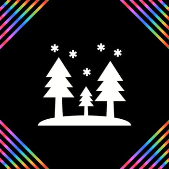 Snowing in trees Vector Icon