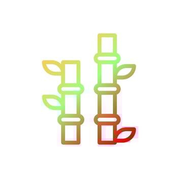 Bamboo icon gradient yellow green red colour chinese new year symbol perfect. vector