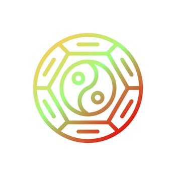 Yin and yang icon gradient yellow green red colour chinese new year symbol perfect. vector