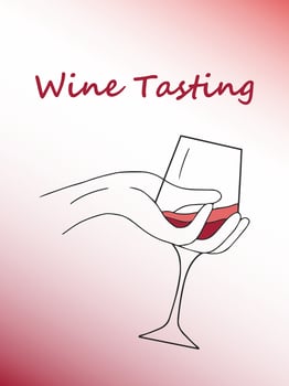 Female hand holding a glass with red wine. Vintage engraving stylized drawing. Vector illustration. Vector illustration