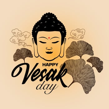 Happy Vesak Day Vector Illustration