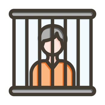 Prison Vector Thick Line Filled Colors Icon For Personal And Commercial Use.