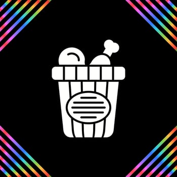 Chicken Bucket Vector Icon