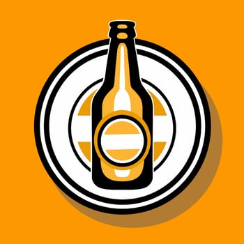 Bottle theme vector logo design with orange background