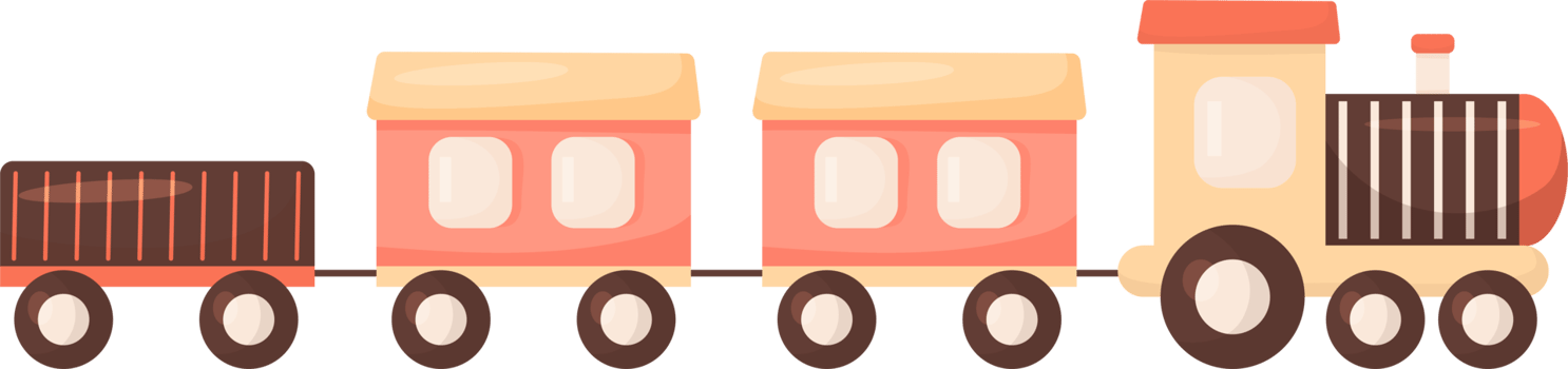 Toy. Children train with wagons png