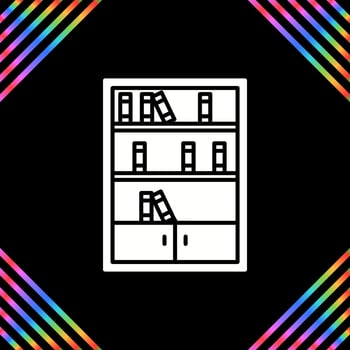 Books Shelf Vector Icon