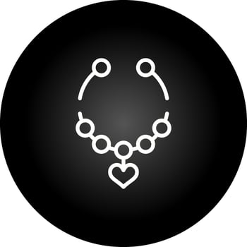 Heart Shaped Necklace Vector Icon