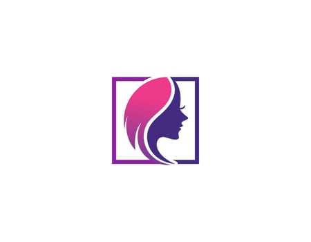Pattern vector logo for spa, beauty and relaxation treatments. Woman butterfly. Beauty and health.