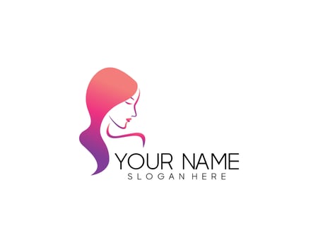Vector image. Logo for business in the industry of beauty, health, personal hygiene. Beautiful image of a female face. Linear stylized image. Logo of a beauty salon, health industry, makeup artist.