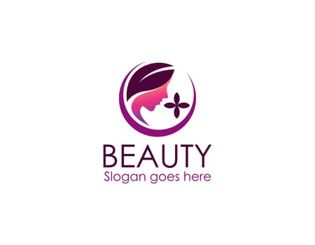 Logo for business in the industry of beauty, spa, health, personal hygiene. Beautiful image of face. Linear stylized image. Logo of a beauty salon, tattoo, health industry, makeup artist. vector
