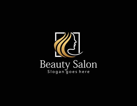 Natural Beautiful woman's face flower logo with gold gradient and business card design for beauty salon Premium Vector. part 2 vector