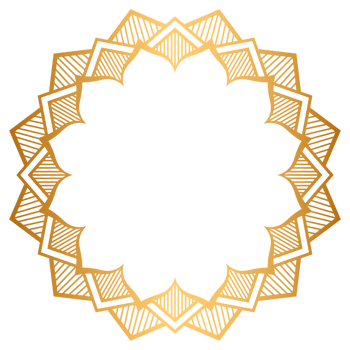 Luxury golden circle frame transparent with vintage mandala gold circular pattern clipart png