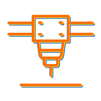 Laser Cutting Machine Vector Icon
