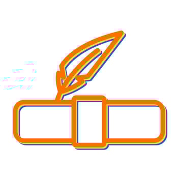 Quill pen with scroll Vector Icon
