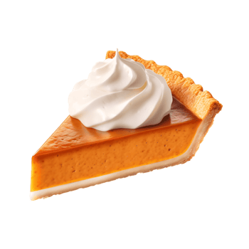ai generative Slice of pumpkin pie isolated on transparent background png