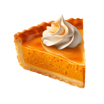 ai generative Slice of pumpkin pie isolated on transparent background png