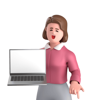 3d black business woman executive wearing a green suit pose standing with laptop, tablet, mobile phone, megaphone, 3d rendering png