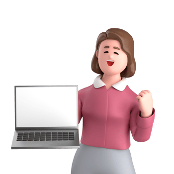 3d black business woman executive wearing a green suit pose standing with laptop, tablet, mobile phone, megaphone, 3d rendering png