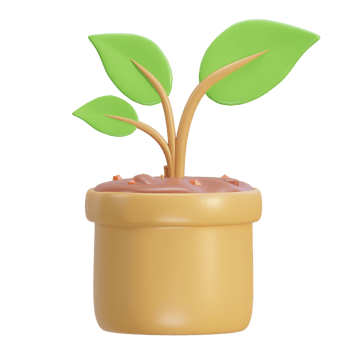 3d fertilizer bag with soil and tree icon png
