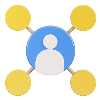 user profile on network icon 3d rendering illustration png