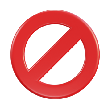 3d stop, banned not allow warning or stop symbol icon png
