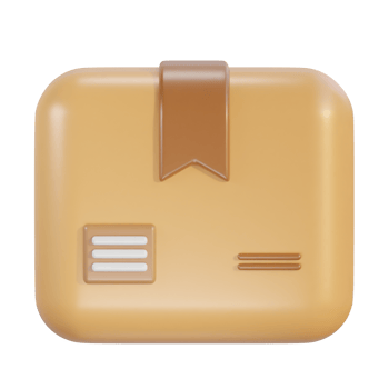 Cardboard box icon isolated on 3d render png