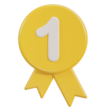 3d number one badge icon png