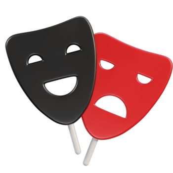 3d mask, cinema icon in illustration png